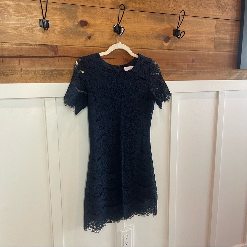 Pink Lily Midnight Blue Lace Dress